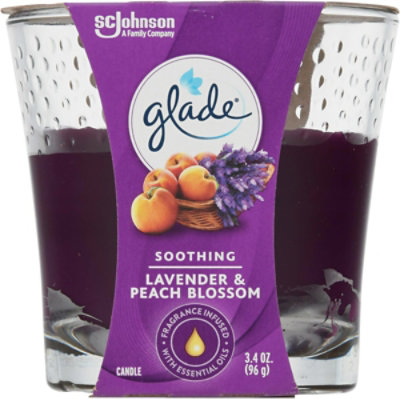 Glade Jar Candle Air Freshener Lavender & Peach Blossom 3.4 oz - Image 2
