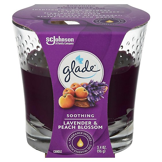 Glade Jar Candle Air Freshener Lavender & Peach Blossom 3.4 oz