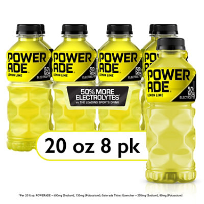 POWERADE Sports Drink Electrolyte Enhanced Lemon Lime - 8-20 Fl. Oz. - Image 1