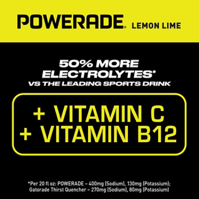 POWERADE Sports Drink Electrolyte Enhanced Lemon Lime - 8-20 Fl. Oz. - Image 2