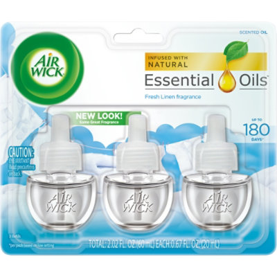  Air Wick Plug in Scented Oil Starter Kit, 2 Warmers + 6  Refills, Fresh Linen, Same Familiar Smell of Fresh Laundry, Eco Friendly,  Essential Oils, Air Freshener : Health & Household