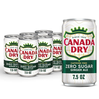 Canada Dry Soda Zero Sugar Ginger Ale In Cans - 6-7.5 Fl. Oz. - Image 1