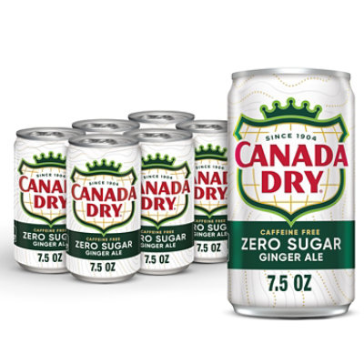 Canada Dry Soda Zero Sugar Ginger Ale In Cans - 6-7.5 Fl. Oz. - Image 1