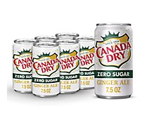 Canada Dry Soda Zero Sugar Ginger Ale In Cans - 6-7.5 Fl. Oz.