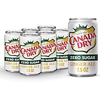 Canada Dry Soda Zero Sugar Ginger Ale In Cans - 6-7.5 Fl. Oz. - Image 1