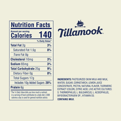 Tillamook Lemon Squeeze Low Fat Yogurt - 6 Oz - Image 6