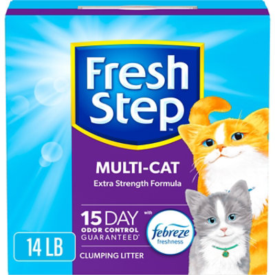 Fresh Step Multicat Extra Strength Scented Clumping Cat Litter With Febreze - 14 Lbs - Image 1