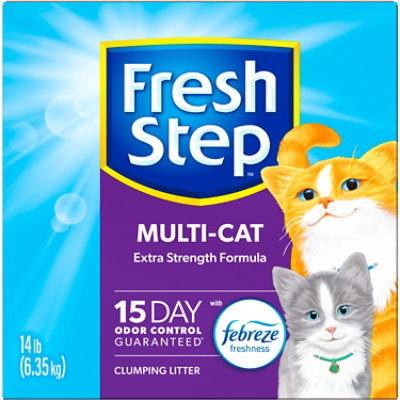 Fresh Step Multicat Extra Strength Scented Clumping Cat Litter With Febreze - 14 Lbs - Image 2