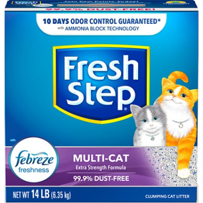  Fresh Step Cat Litter Clumping Multi Cat With Febreze Fresh Clean Scent Box - 14 Lb 