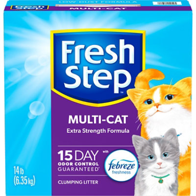  Fresh Step Cat Litter Clumping Multi Cat With Febreze Fresh Clean Scent Box - 14 Lb 