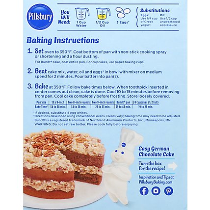 Pillsbury Moist Supreme Cake Mix Premium German Chocolate - 15.25 Oz - Image 6