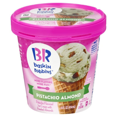 Baskin Robbins Ice Cream Pistachio Almond - 14 Fl. Oz.