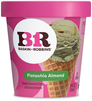 Baskin Robbins Ice Cream Pistachio Almond - 14 Fl. Oz.