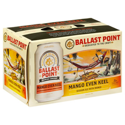 Ballast Point Even Keel Mango Session IPA Craft Beer Cans 3.8% ABV - 6-12 Fl. Oz.