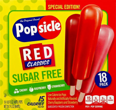 Popsicle Ice Pops Sugar Free Red Classics - 18 Count - Image 2