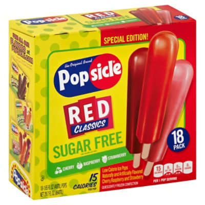 Popsicle Ice Pops Sugar Free Red Classics - 18 Count - Image 1