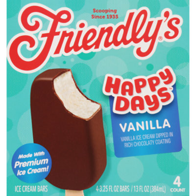 Friendly's Happy Days Vanilla Ice Cream Bars - 4-3.25 Fl. Oz.