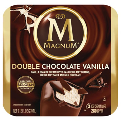  Magnum Ice Cream Bar Double Chocolate Vanilla - 3 Count 