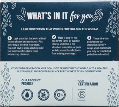 Seventh Generation Pads Free & Clear Ultra Thin With Wings Regular Absorbency - 18 Count - Image 5