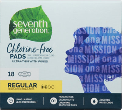 Seventh Generation Pads Free & Clear Ultra Thin With Wings Regular Absorbency - 18 Count - Image 2