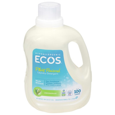 ECOS Laundry Detergent Liquid With Built In Fabric Softener 2X Lemongrass Jug - 100 Fl. Oz. - Image 3