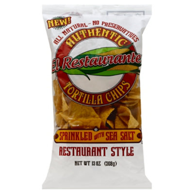 El Restaurante Tortilla Chips Restaurant Style Sea Salt 13 Oz