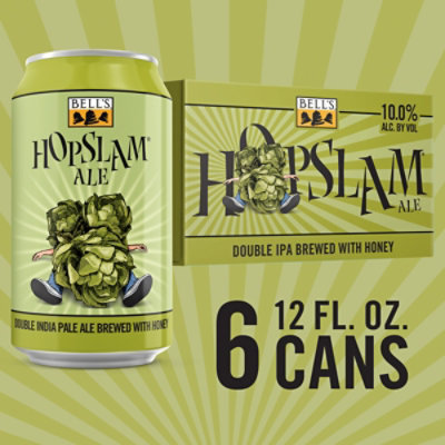 Bell's Hopslam Double IPA Beer 10% ABV Cans - 6-12 Fl. Oz. - Image 1