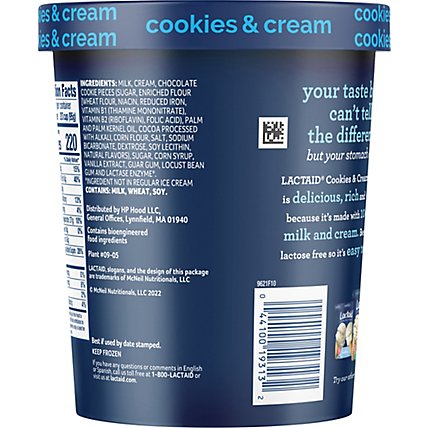Lactaid Ice Cream Lactose Free Cookies & Cream - 1 Quart - Image 6