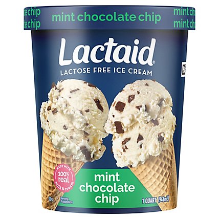 Lactaid Ice Cream Lactose Free Mint Chocolate Chip Tub - 1 Quart - Image 3