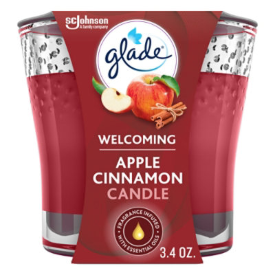 Glade Apple Cinnamon Fragrance Infused With Essential Oils Lead Free 1 Wick Candle - 3.4 Oz - Image 2