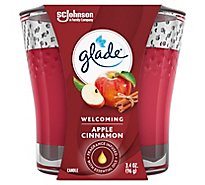 Glade Apple Cinnamon Fragrance Infused With Essential Oils Lead Free 1 Wick Candle - 3.4 Oz