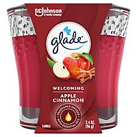 Glade Apple Cinnamon Fragrance Infused With Essential Oils Lead Free 1 Wick Candle - 3.4 Oz - Image 1
