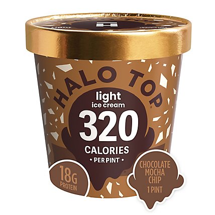 Halo Top Chocolate Mocha Chip Light Ice Cream For Summer - 16 Fl. Oz. - Image 1