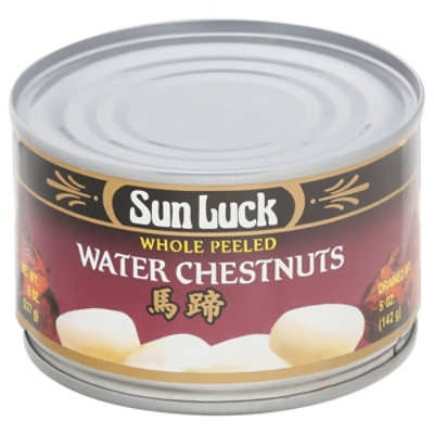 Sunluck Water Chestnuts Whl - Each