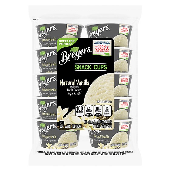 Breyers Natural Vanilla Snack Cups Ice Cream - 3 Oz