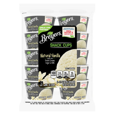 Breyers Ice Cream Snack Cups Natural Vanilla -10-3 Oz