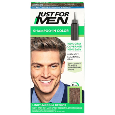 Just For Men Hair Color Light-Med Brown - Each - Image 1