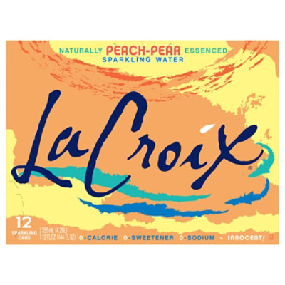 LaCroix Sparkling Water Core Peach Pear 12 Count - 12 Oz