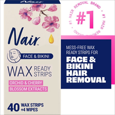 Nair Face And Bikini Hair Remover Wax Ready Strips - 40 Count - Image 1