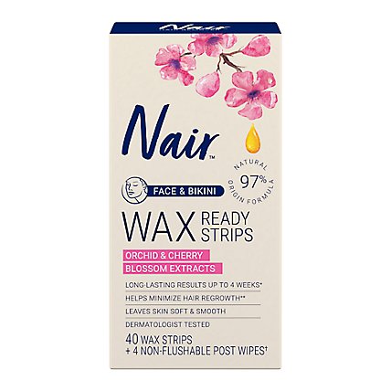 Nair Face And Bikini Hair Remover Wax Ready Strips - 40 Count - Carrs