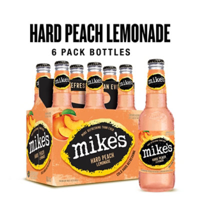 Mikes Hard Beverage Cool Hard Refreshing Lemonade Peach Bottle - 6-11.2 Fl. Oz. - Image 1