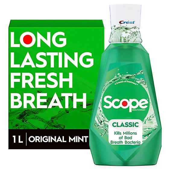 Crest Scope Classic Mouthwash Original Mint - 1 Liter