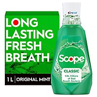 Crest Scope Classic Mouthwash Original Mint - 1 Liter - Image 1