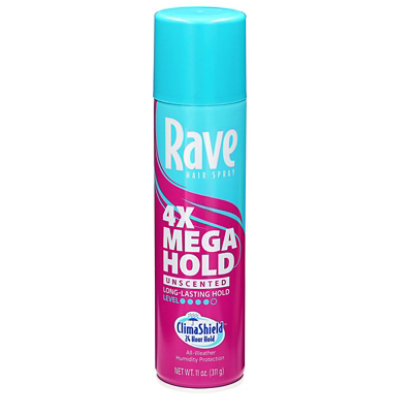 Rave Hair Spry Aerosol Unscented Mega H - 11 Oz