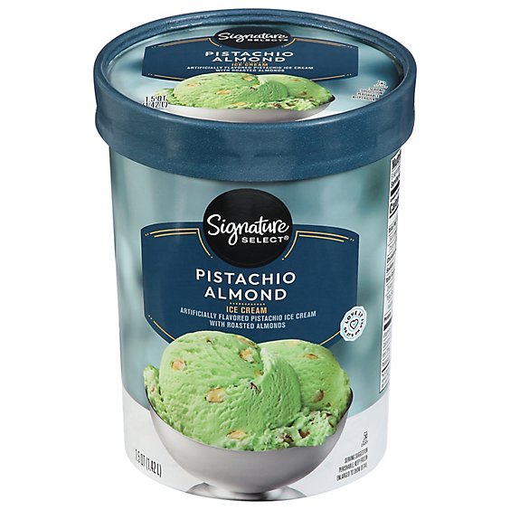 Signature SELECT Ice Cream With Almonds Pistachio - 1.5 Quart