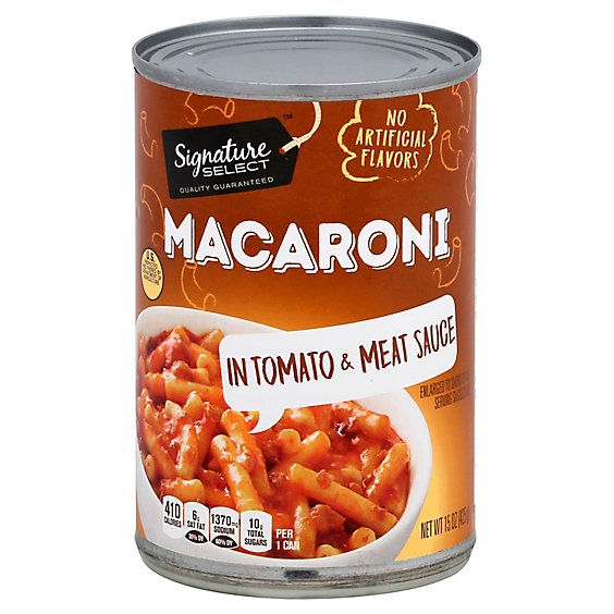 Signature SELECT Macaroni & Beef In Tomato Sauce - 15 Oz