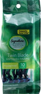 Signature Select/Care Razor Disposable Twin Blade Pivoting Head - 10 Count - Image 2