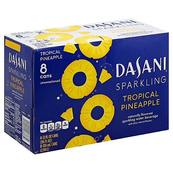 Dasani Water Sparkling Zero Calorie Tropical Pineapple Flavored 8 Count - 12 Fl. Oz.