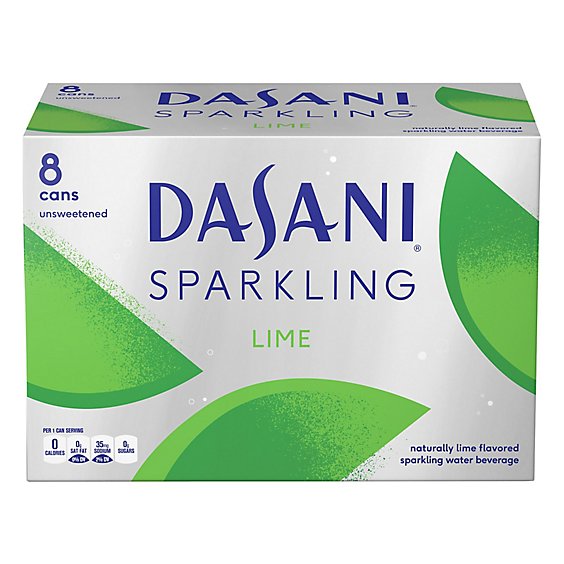 Dasani Water Sparkling Zero Calorie Lime Flavored 8 Count - 12 Fl. Oz.