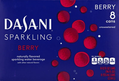 Dasani Water Sparkling Zero Calorie Berry Flavored 8 Count - 12 Fl. Oz. - Image 3